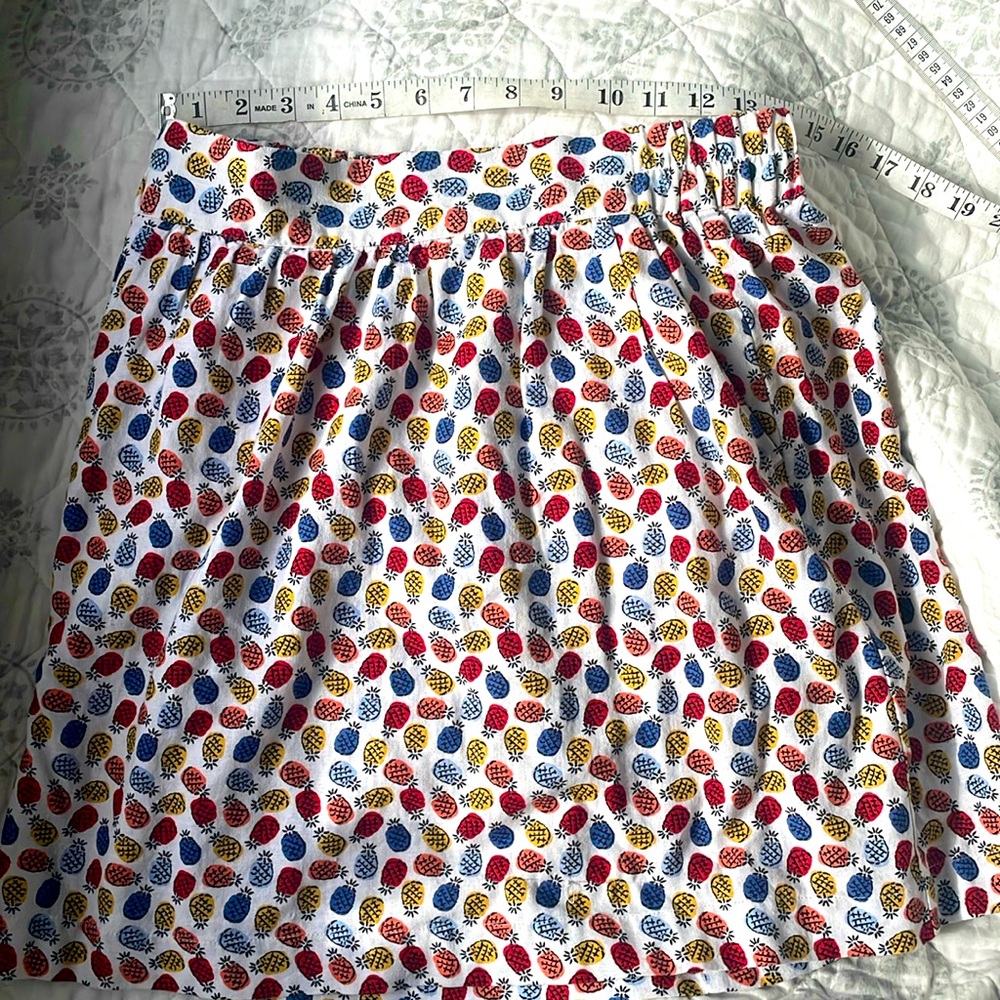 LOFT Outlet Pineapple Multicolor Linen Skirt SP